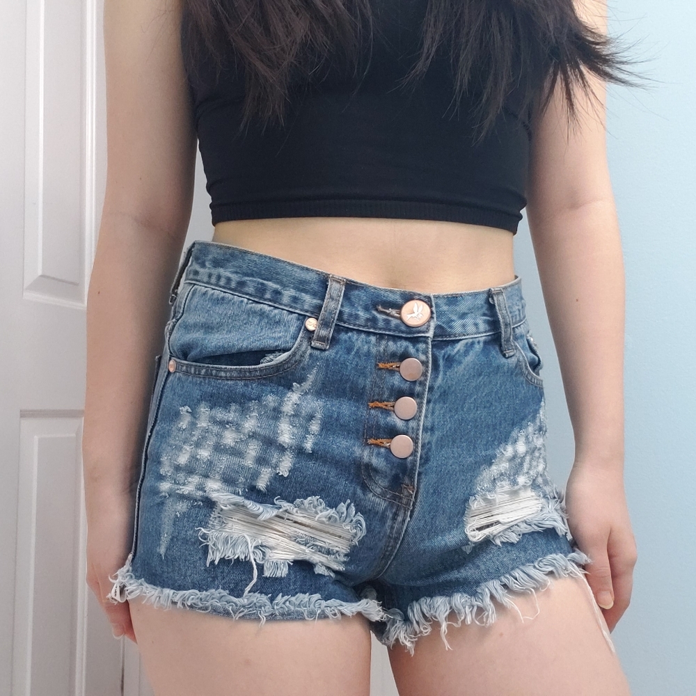 One Teaspoon Romeo denim jean shorts